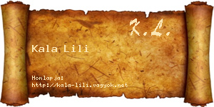 Kala Lili névjegykártya