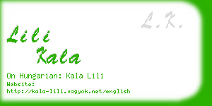 lili kala business card